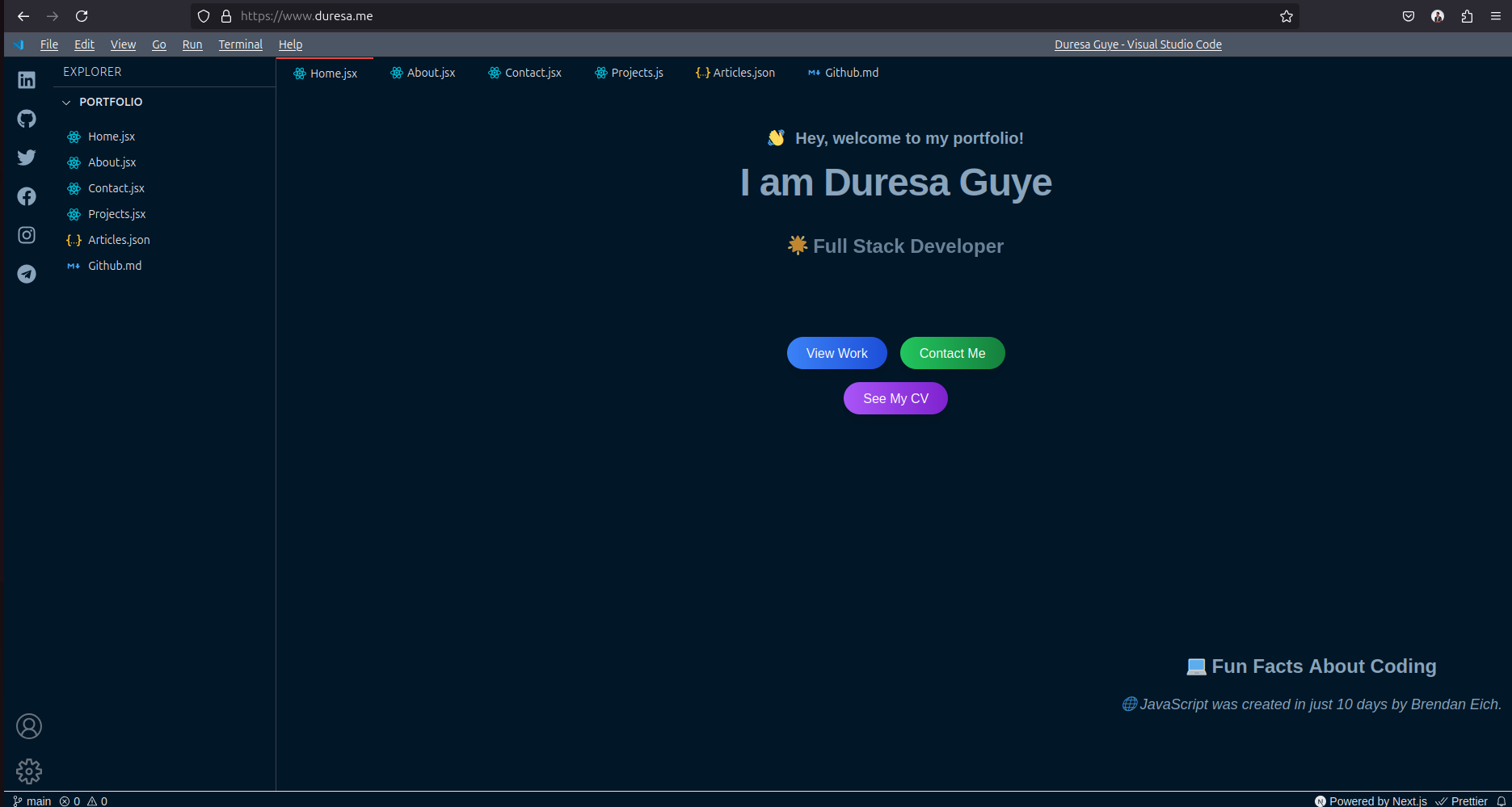 Portfolio Website screenshot